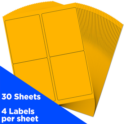 Neon Orange 4 x 5 Shipping Labels