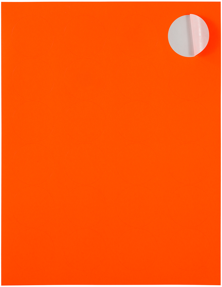 Neon Red Medium 1 2/3 Inch Round Labels