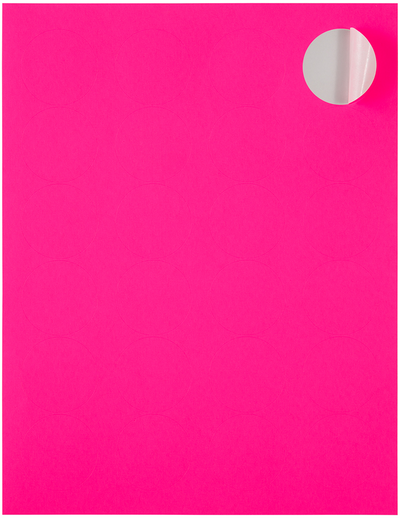 Neon Pink Medium 1 2/3 Inch Round Labels