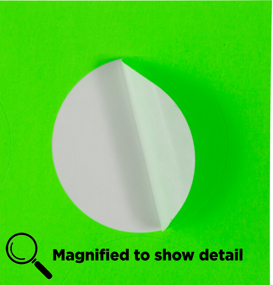Neon Green Medium 1 2/3 Inch Round Labels