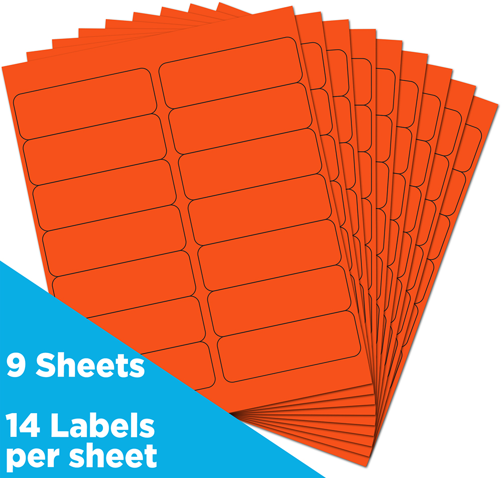 Neon Red 1 1/3 x 4 Address Labels