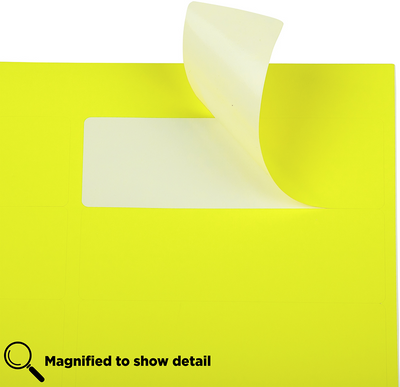 Neon Yellow 1 1/3 x 4 Address Labels
