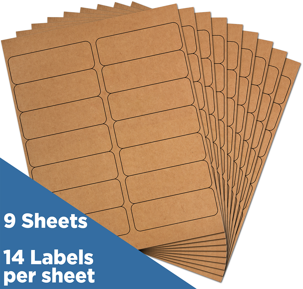 Brown Kraft 1 1/3 x 4 Address Labels