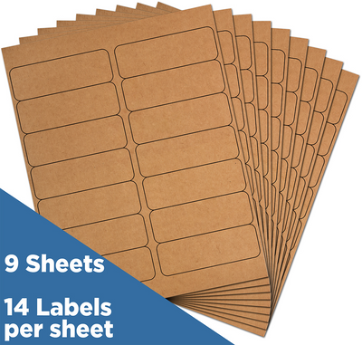Brown Kraft 1 1/3 x 4 Address Labels