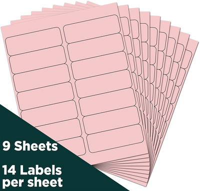 Baby Pink 1 1/3 x 4 Address Labels