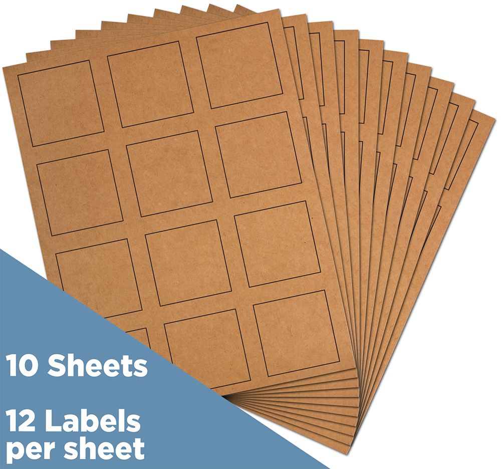Brown Kraft 2 x 2 Square Labels