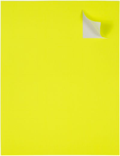 Neon Yellow 2 x 2 Square Labels
