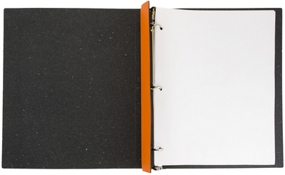 Orange Italian Leather 3/4 Inch 3-Ring Binder