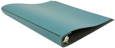 Turquoise Italian Leather 3/4 Inch 3-Ring Binder