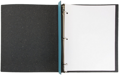 Turquoise Italian Leather 3/4 Inch 3-Ring Binder