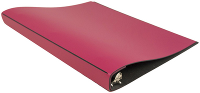 Fuchsia Pink Italian Leather 3/4 Inch 3-Ring Binder