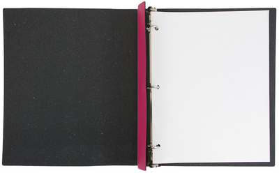 Fuchsia Pink Italian Leather 3/4 Inch 3-Ring Binder