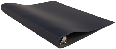 Navy Blue Italian Leather 3/4 Inch 3-Ring Binder