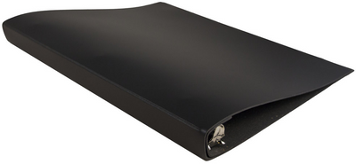 Black Italian Leather 3/4 Inch 3-Ring Binder