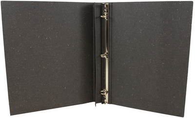 Black Italian Leather 3/4 Inch 3-Ring Binder