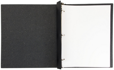 Black Italian Leather 3/4 Inch 3-Ring Binder