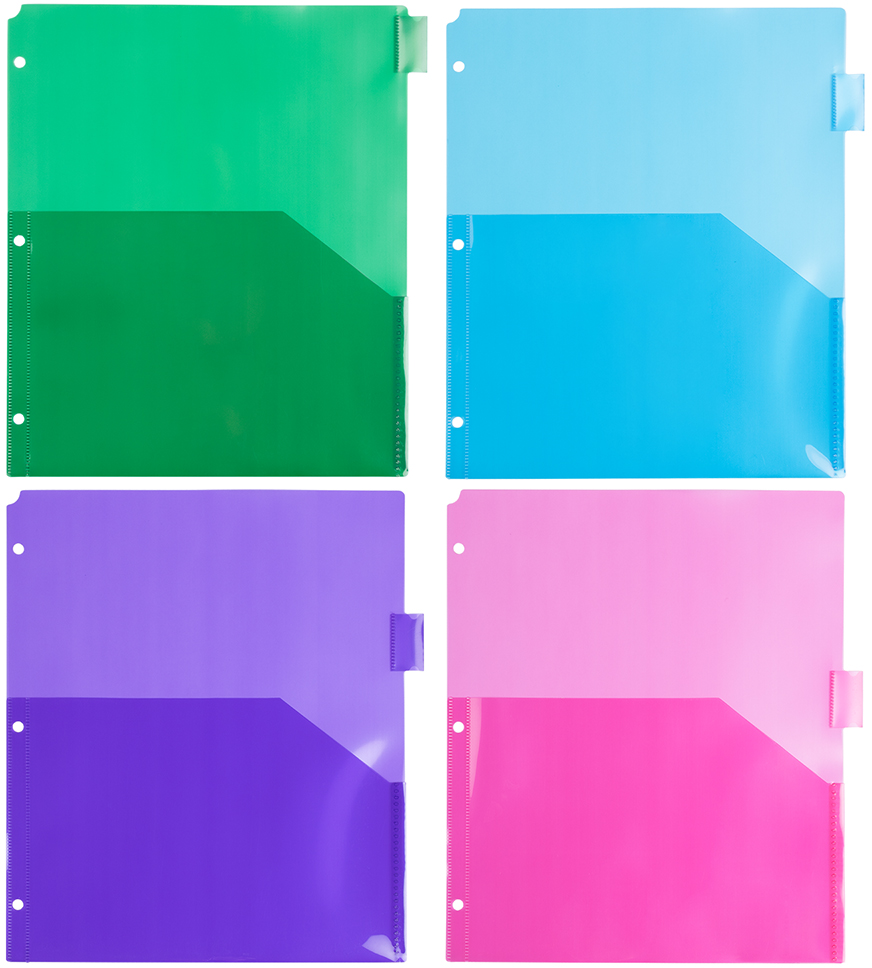 Assorted Plastic 8 Tab Binder Index Dividers with Pockets