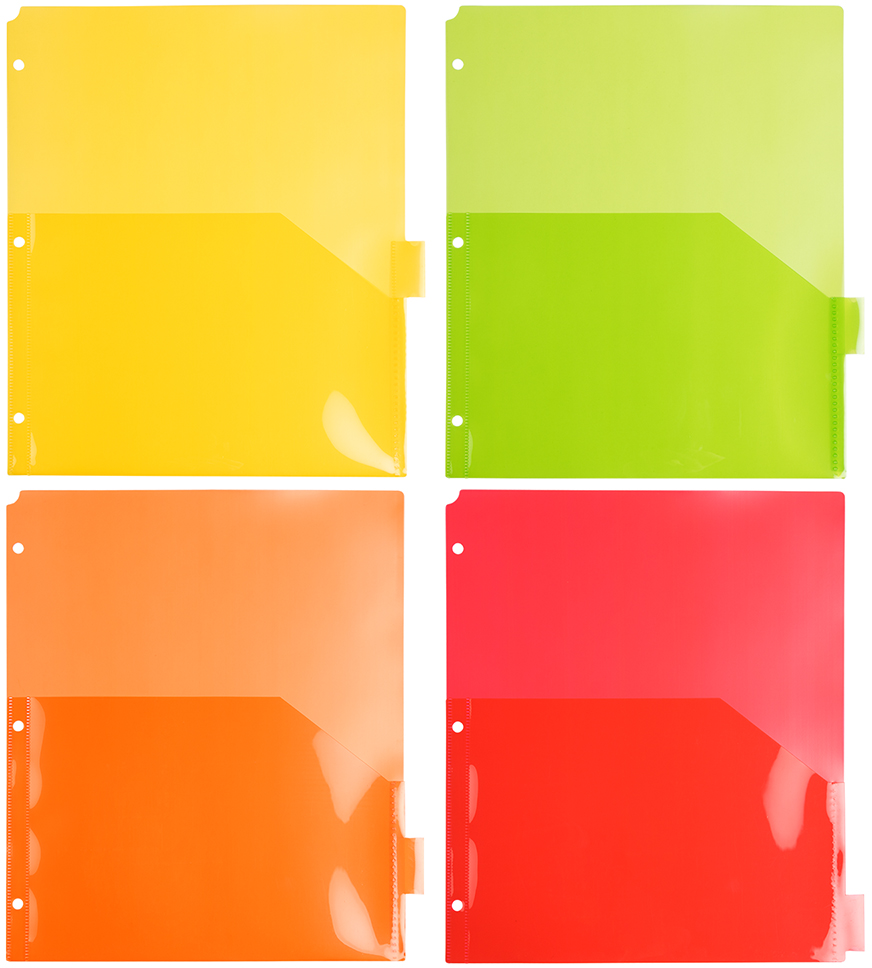 Assorted Plastic 8 Tab Binder Index Dividers with Pockets