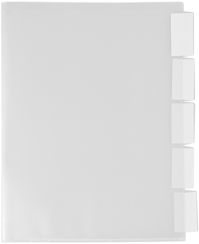 Clear 9 x 11 3/4 5 Tab Plastic Sleeves