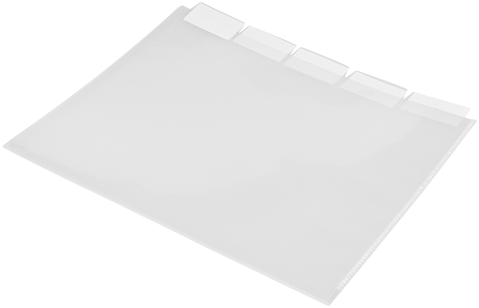 Clear 9 x 11 3/4 5 Tab Plastic Sleeves