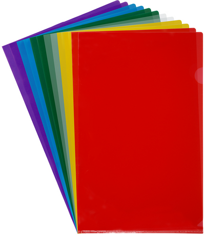 Assorted Color 9 x 14 1/2 Legal Plastic Sleeves - 12 Pack