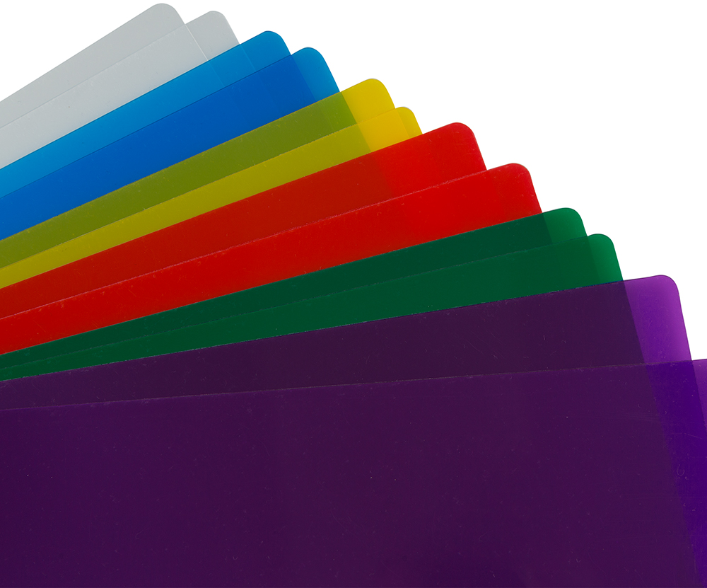 Assorted Color 9 x 14 1/2 Legal Plastic Sleeves - 12 Pack