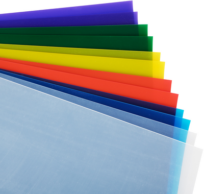 Assorted Colors Letter Size Plastic Sleeves - 12 Pack