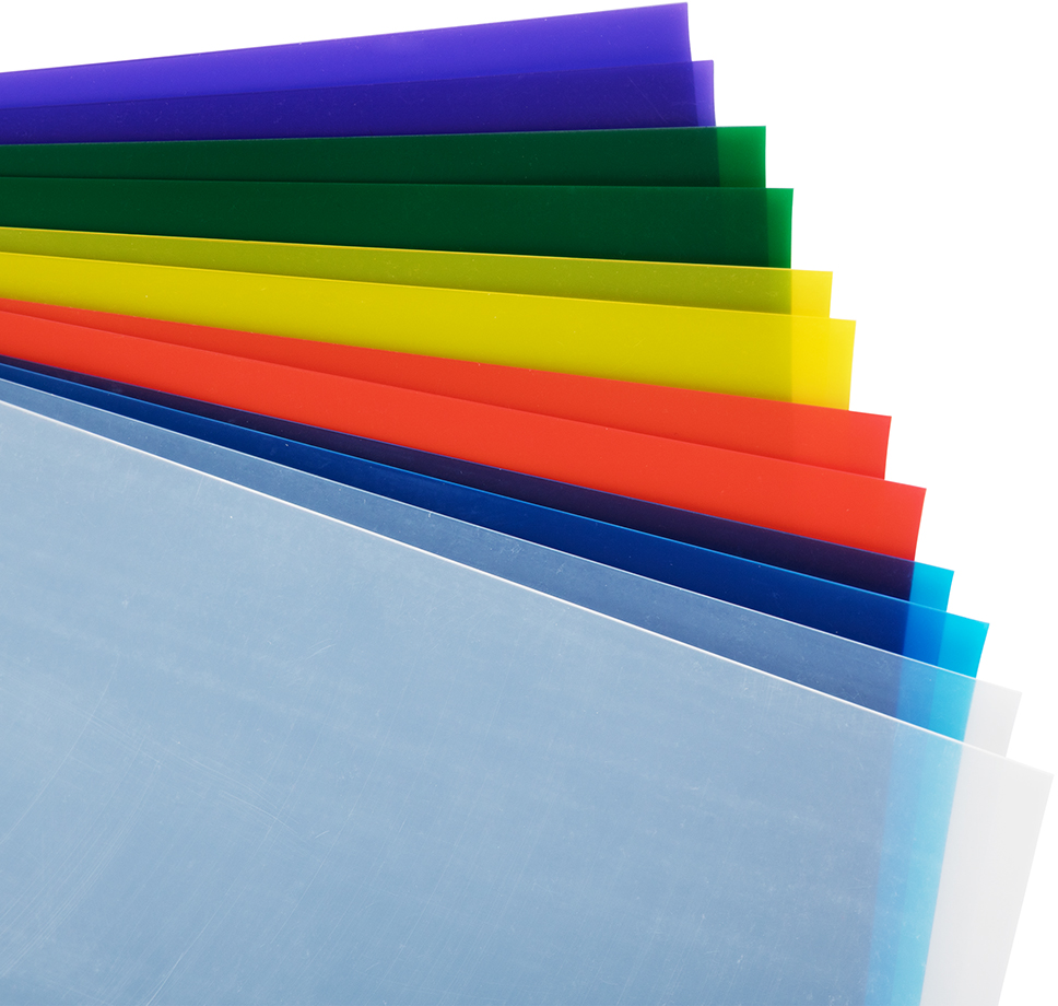 Assorted Colors Letter Size Plastic Sleeves - 12 Pack