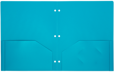 Assorted Fashion 9 x 12 Plastic Pop 3 Hole Punch Folders - 6 Pack