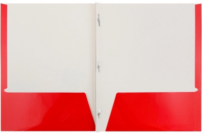 Assorted Primary 9 x 12 Glossy Folders with Clips - 6 Pack