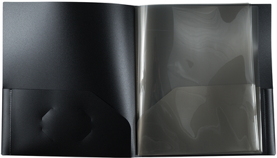 Black 9 x 12 Plastic 10 Pocket Folders