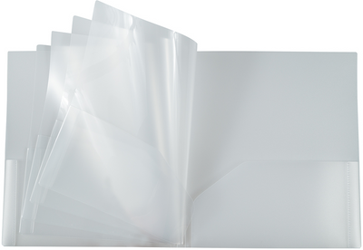 Clear 9 x 12 Plastic 10 Pocket Folders
