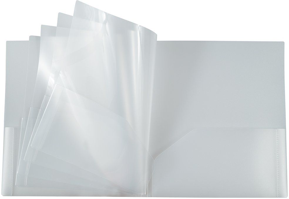 Clear 9 x 12 Plastic 10 Pocket Folders