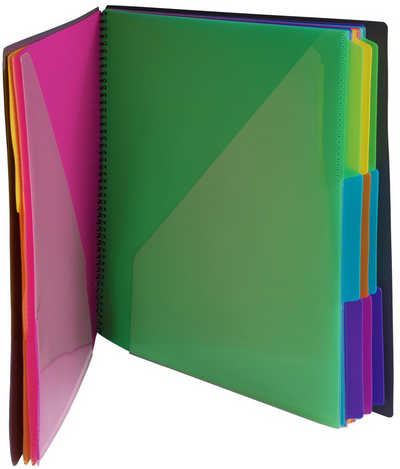 Smoke 9 x 12 Plastic 24 Pocket Folders