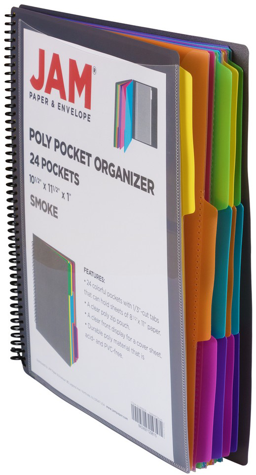 Smoke 9 x 12 Plastic 24 Pocket Folders