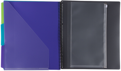 Smoke 9 x 12 Plastic 24 Pocket Folders
