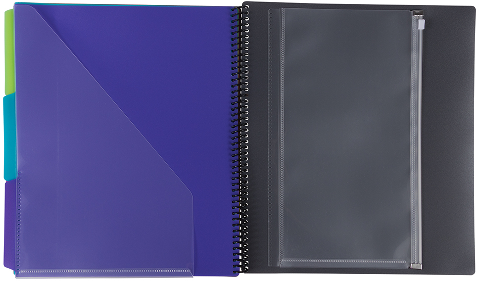 Smoke 9 x 12 Plastic 24 Pocket Folders