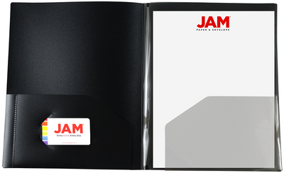 Black 9 x 12 Plastic 4 Pocket Folders