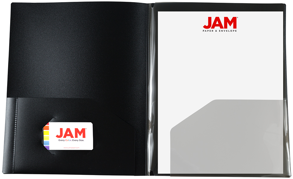Black 9 x 12 Plastic 4 Pocket Folders