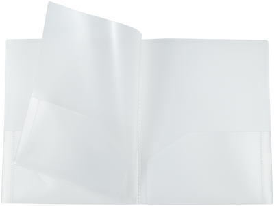 Clear 9 x 12 Plastic 4 Pocket Folders