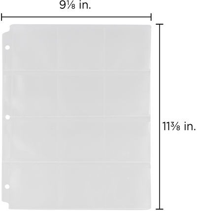 Clear Coin Collection Binder Pages - 20 Sheets