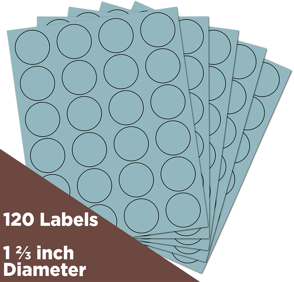 Baby Blue Medium 1 2/3 Inch Round Labels