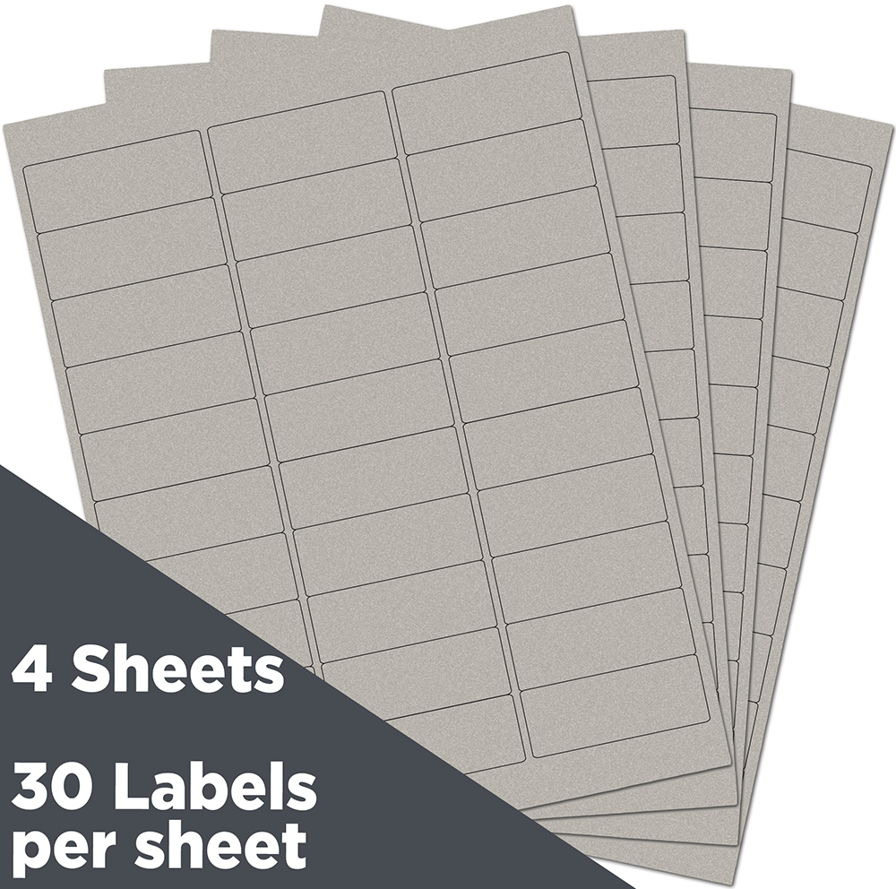 Silver Metallic 1 x 2 5/8 Return Address Labels
