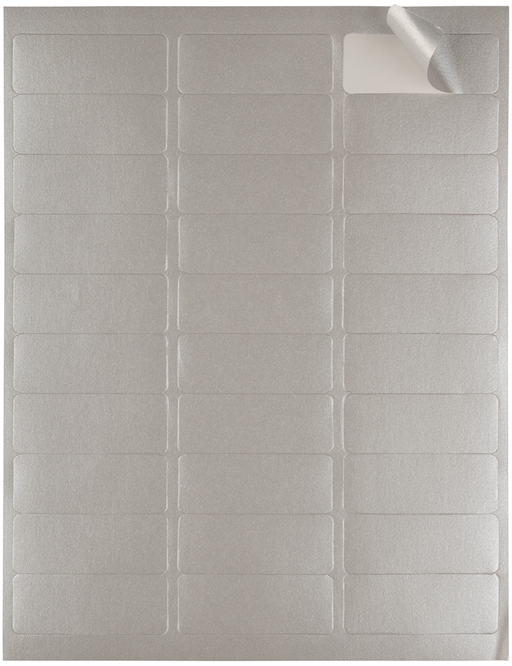 Silver Metallic 1 x 2 5/8 Return Address Labels
