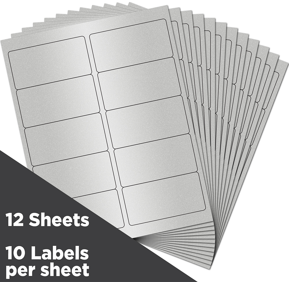 Silver Metallic 2 x 4 Address Labels