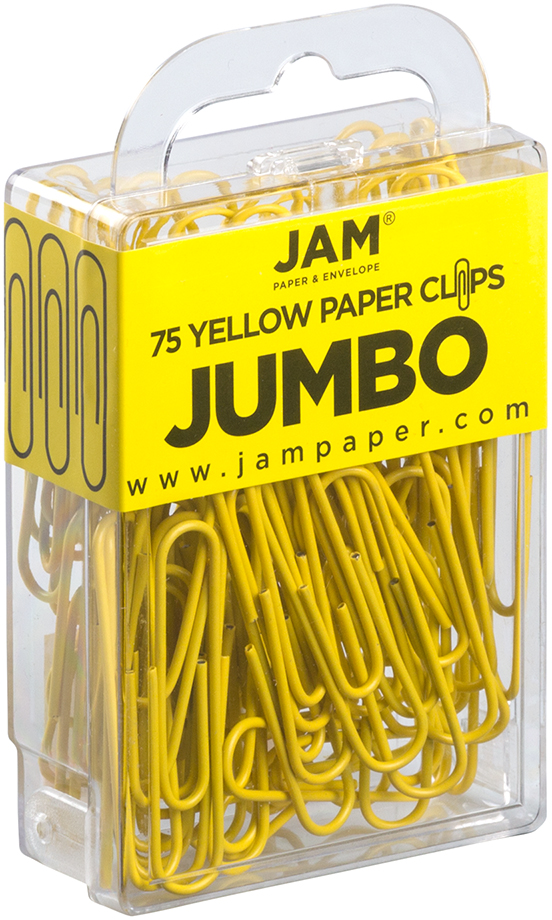 Yellow Jumbo Paper Clips - 75 Pack