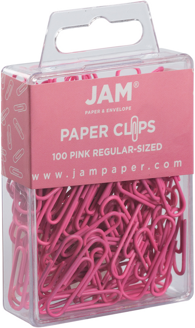 Pink Standard Paper Clips - 100 Pack
