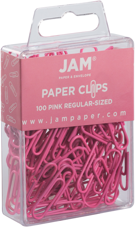 Pink Standard Paper Clips - 100 Pack