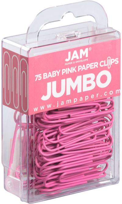 Pink Jumbo Paper Clips - 75 Pack