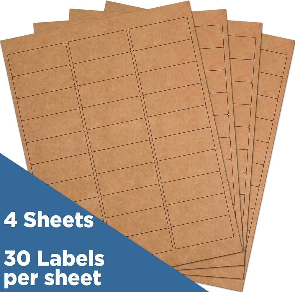 Brown Kraft 1 x 2 5/8 Return Address Labels